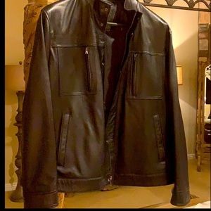 NWOT Men’s XL Black Leather Jacket